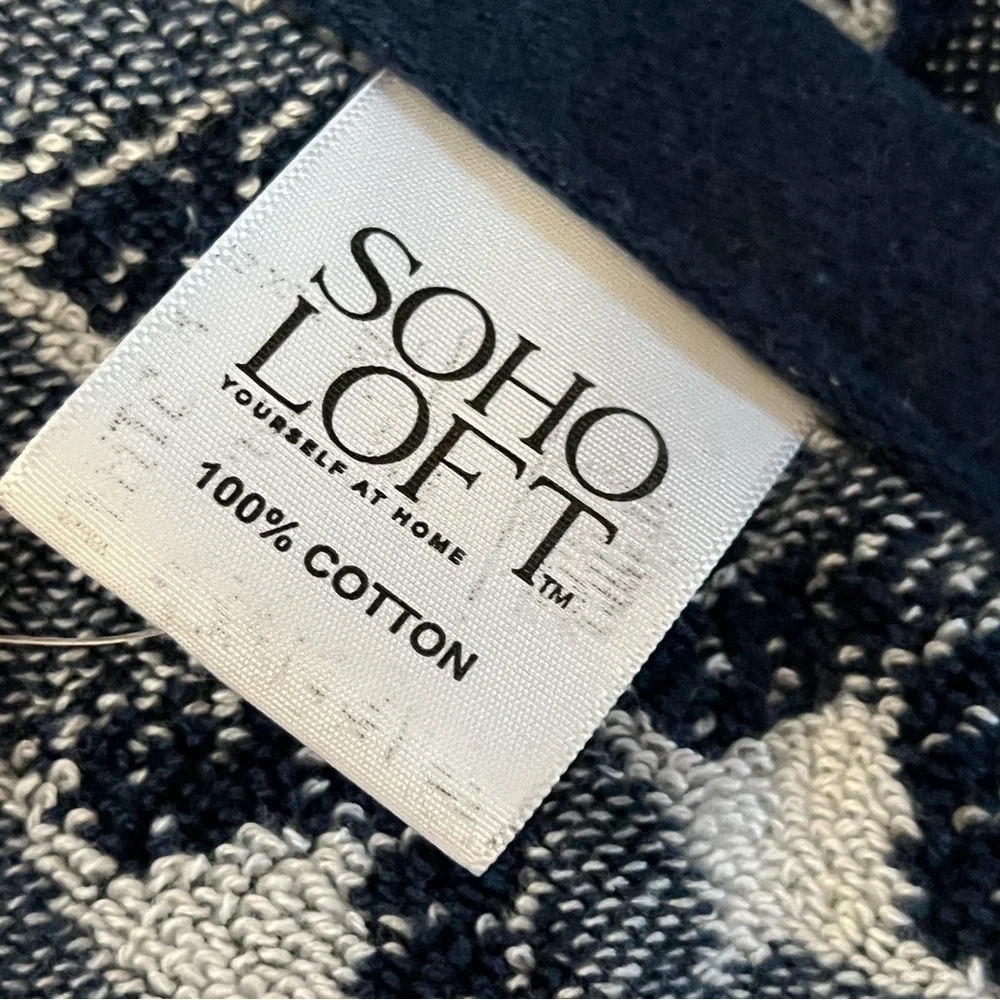 Soho Loft Blue Patterned towel. Set of two.